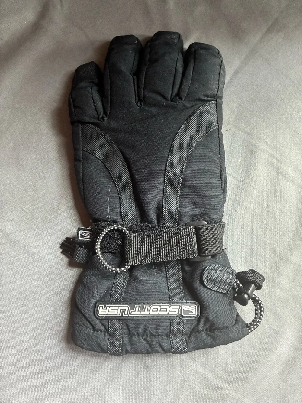 Scott USA Kids Unisex Black Insulated Ski/Snowboard Gloves, Size L